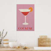 Midden eeuw modern cocktailprint retro bar muur poster (Keuken)