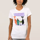 Midden eeuw modern cocktails & katten t-shirt (Voorkant)