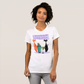 Midden eeuw modern cocktails & katten t-shirt (Voorkant volledig)