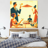Midden Eeuw Modern De Martini Cocktail Critici Canvas Afdruk (Insitu (Slaapkamer))