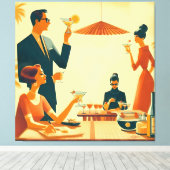 Midden Eeuw Modern De Martini Cocktail Critici Canvas Afdruk (Insitu (Houten vloer))
