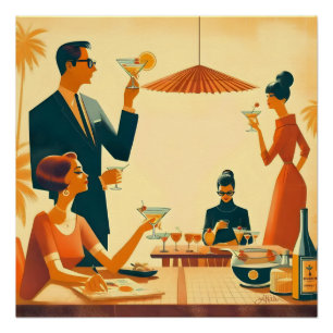 Midden Eeuw Modern De Martini Cocktail Critici Perfect Poster