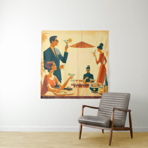 Midden eeuw modern de Martini Cocktail Critici Wandkleed