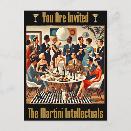 Midden eeuw modern de Martini intellectuelen Briefkaart (Voorkant)