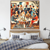 Midden eeuw modern de Martini intellectuelen Canvas Afdruk (Insitu (Slaapkamer))