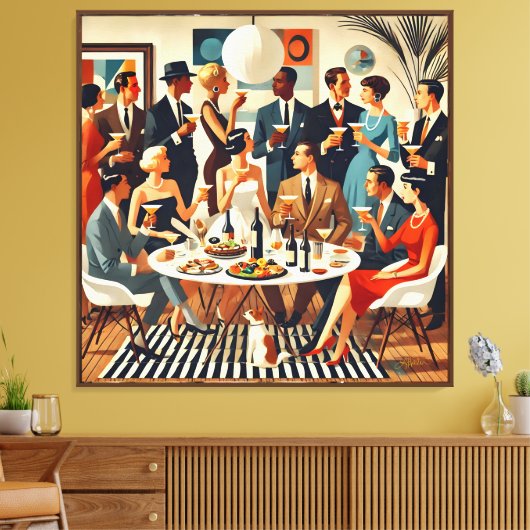 Midden eeuw modern de Martini intellectuelen Canvas Afdruk (Insitu (Woonkamer))