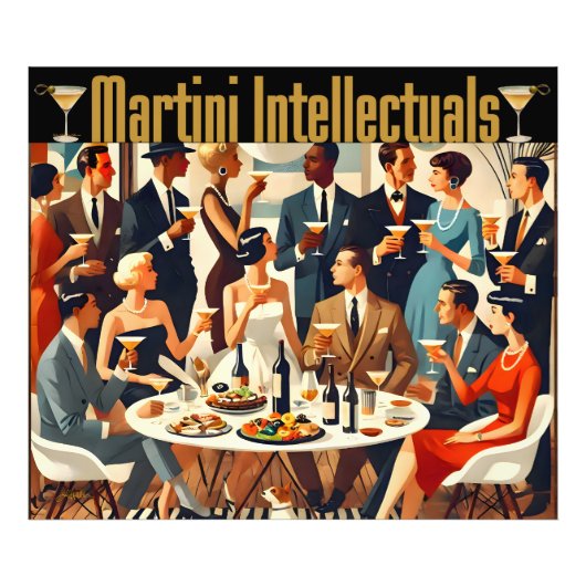 Midden eeuw modern de Martini intellectuelen Foto Afdruk (Voorkant)