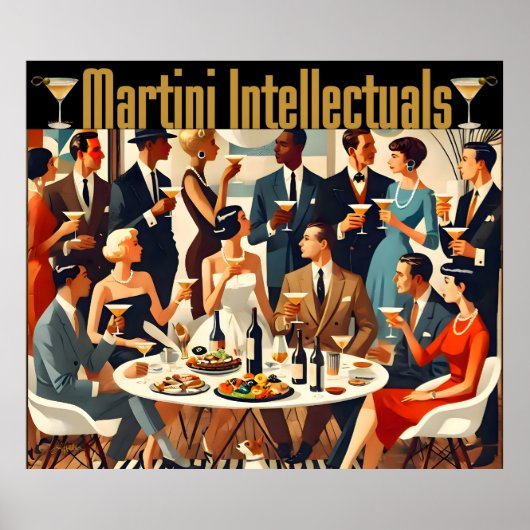 Midden eeuw modern de Martini intellectuelen Poster (Voorkant)