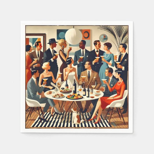 Midden eeuw modern de Martini intellectuelen Servet (Voorkant)