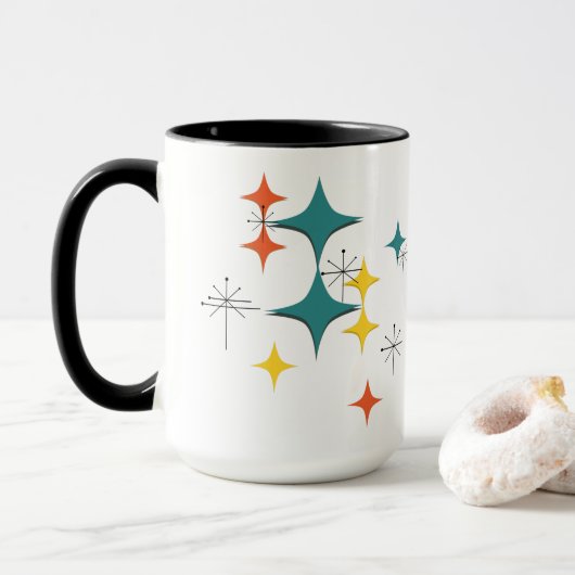 Midden eeuw modern Eames atomaire tijdperk stervla Mok (Met donut)