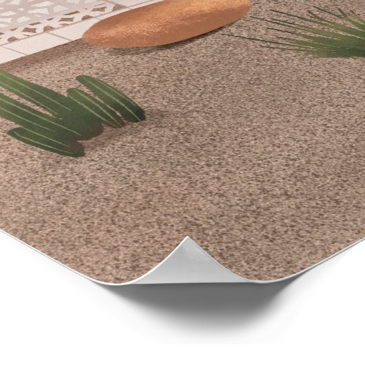 Midden-eeuw Modern Flamingo Huis Poster (Hoek)