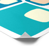 Midden Eeuw Modern Funky Geometrische Vormen Poster (Hoek)