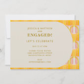 Midden Eeuw Modern Geel Geometrisch Verlovings Kaart (Voorkant)