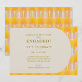Midden Eeuw Modern Geel Geometrisch Verlovings Kaart (Voorkant / Achterkant)