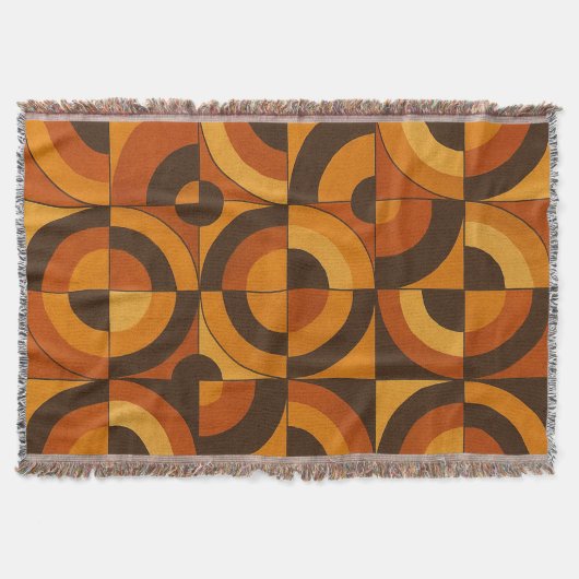 Midden eeuw modern geometrisch abstract patroon deken (Voorkant)