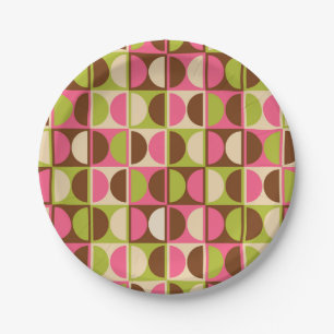 Midden eeuw modern geometrisch abstract patroon papieren bordje