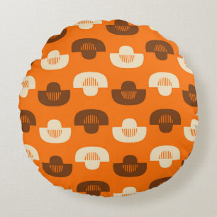 Midden eeuw modern geometrisch abstract patroon rond kussen