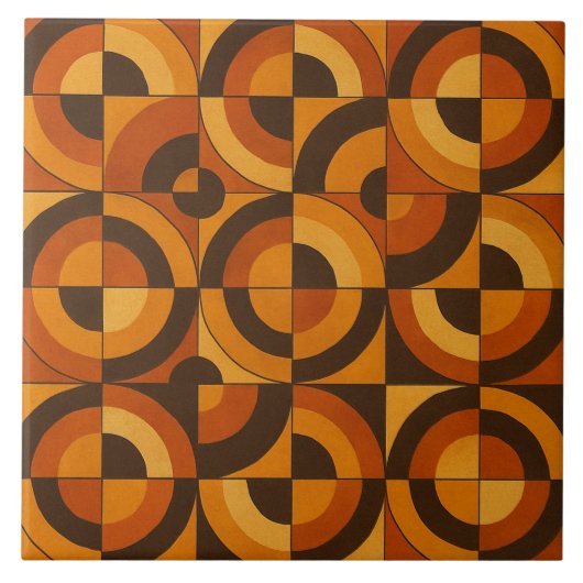 Midden eeuw modern geometrisch abstract patroon tegeltje (Voorkant)
