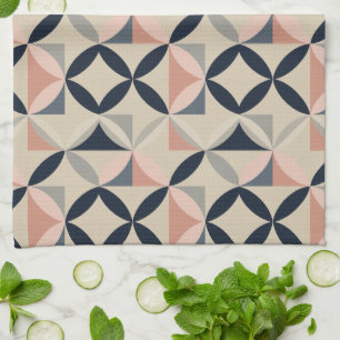 Midden eeuw modern geometrisch abstract patroon theedoek