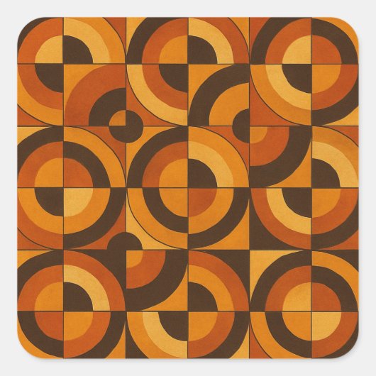 Midden eeuw modern geometrisch abstract patroon vierkante sticker (Voorkant)