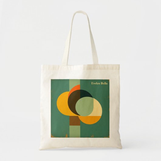 Midden Eeuw Modern Geometrisch Abstracte Kunst Tote Bag (Voorkant)