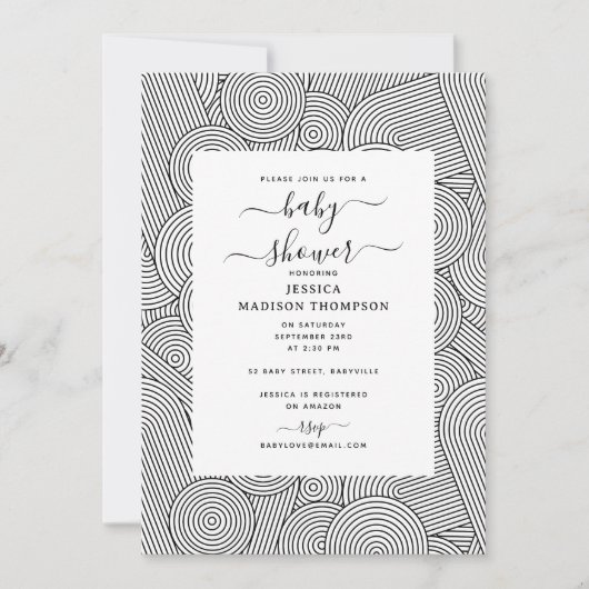 Midden eeuw modern geometrisch boog babyshower kaart (Voorkant)