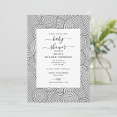 Midden eeuw modern geometrisch boog babyshower kaart (Staand voorkant)