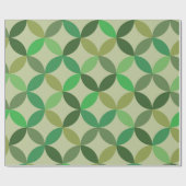 Midden eeuw Modern geometrisch groen cirkelenpatro Cadeaupapier (Vlak)