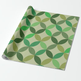 Midden eeuw Modern geometrisch groen cirkelenpatro Cadeaupapier