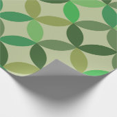 Midden eeuw Modern geometrisch groen cirkelenpatro Cadeaupapier (Hoek)