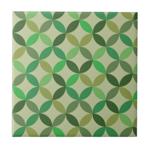 Midden eeuw modern geometrisch groen cirkelpatroon tegeltje