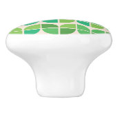 Midden-eeuw modern geometrisch groen patroon keramische knop (Zijkant)