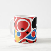Midden eeuw modern geometrisch koffiemok (Voorkant links)