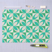 Midden eeuw modern geometrisch mintgroen patroon tissuepapier (Craft)