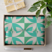Midden eeuw modern geometrisch mintgroen patroon tissuepapier (Geschenk)