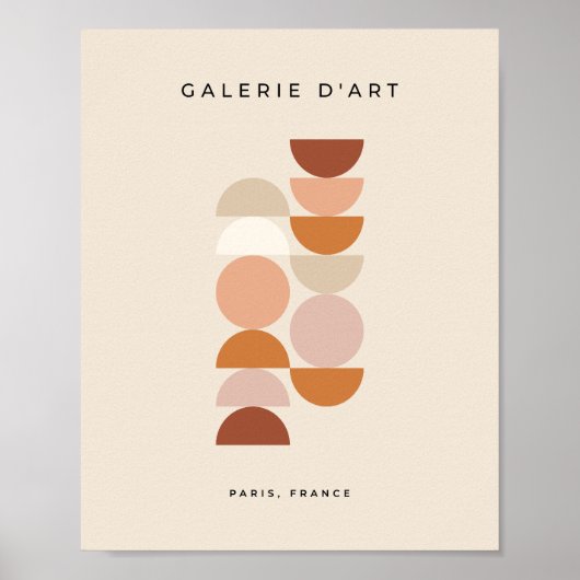 Midden eeuw Modern Geometrisch Neutraal Beige Poster (Voorkant)