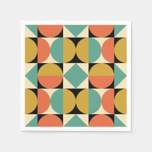 Midden eeuw modern geometrisch ontwerp servet