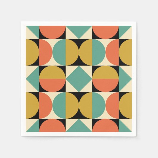 Midden eeuw modern geometrisch ontwerp servet (Voorkant)