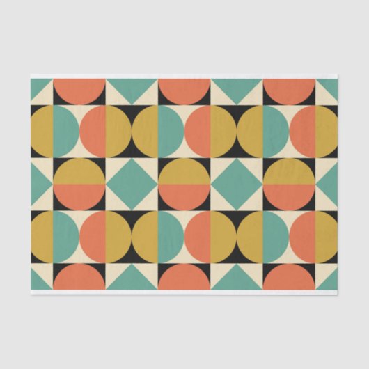 Midden eeuw modern geometrisch ontwerp tissuepapier (Voorkant)