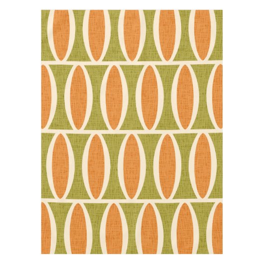 Midden-eeuw modern geometrisch ovaal patroon tafelkleed (Voorkant)