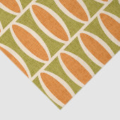 Midden-eeuw modern geometrisch ovaal patroon tissuepapier (Detail)