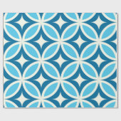 Midden eeuw Modern geometrisch patroon blauw Cadeaupapier (Vlak)