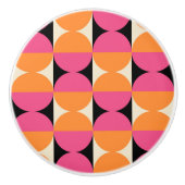Midden eeuw modern geometrisch patroon keramische knop (Voorkant)
