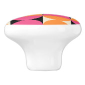 Midden eeuw modern geometrisch patroon keramische knop (Zijkant)