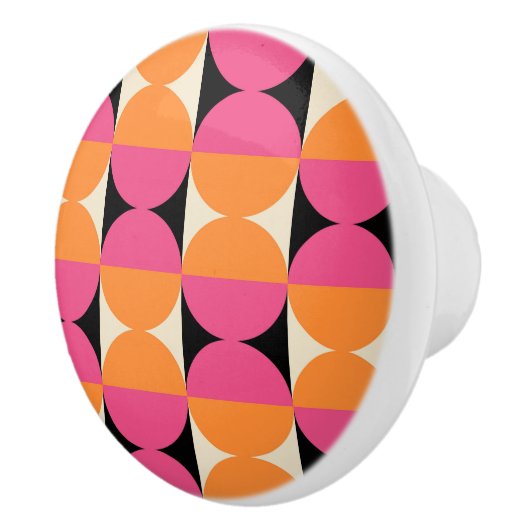 Midden eeuw modern geometrisch patroon keramische knop (Rechts)