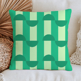 Midden eeuw modern geometrisch patroon RETRO groen Kussen