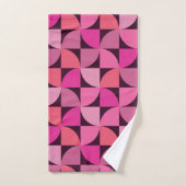 Midden eeuw modern geometrisch patroon roze    bad handdoek (Handdoek)