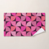 Midden eeuw modern geometrisch patroon roze    bad handdoek (Handdoek)