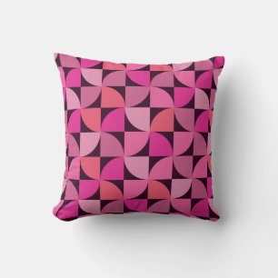 Midden eeuw modern geometrisch patroon roze kussen