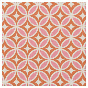 Midden eeuw modern geometrisch patroon roze oranje stof